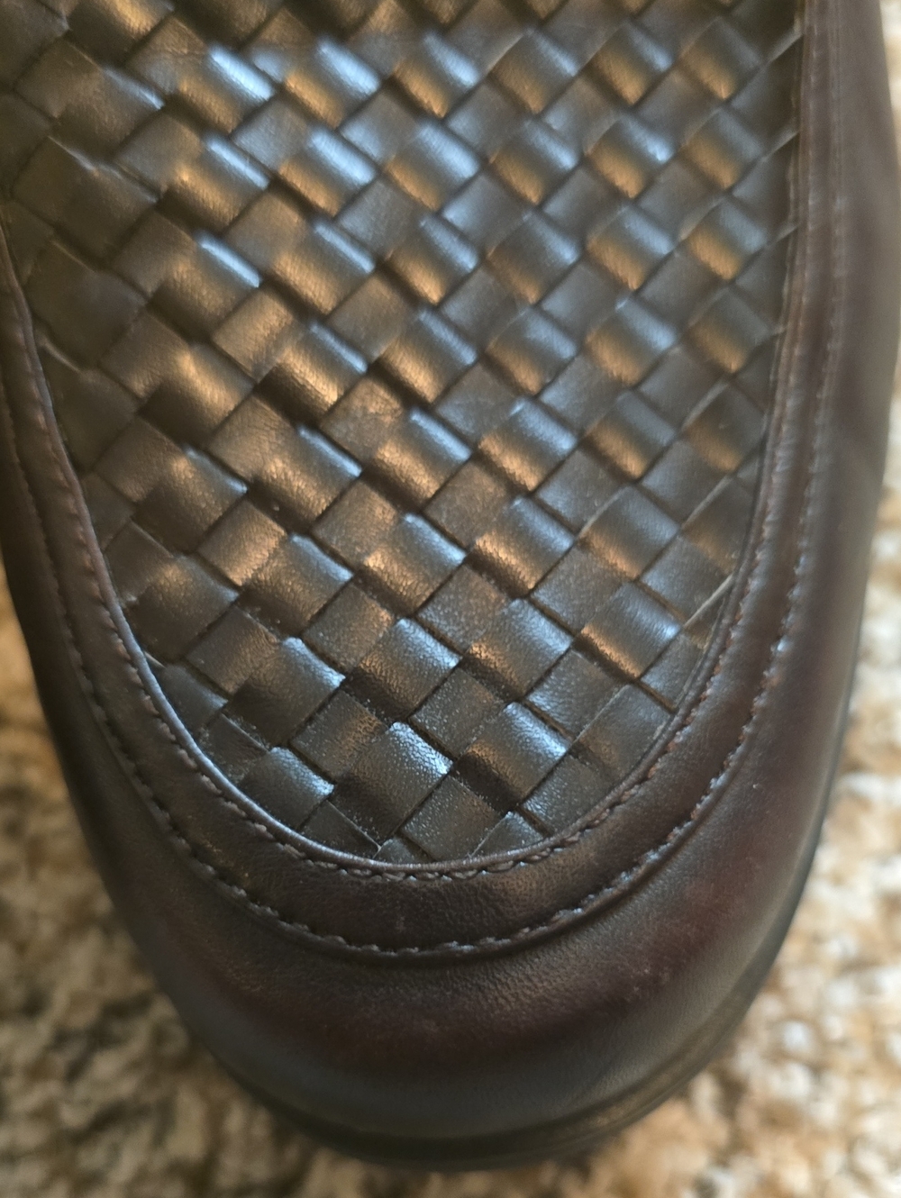 Mootsies Tootsies Women's 7.5 Dark Brown Woven Leather Slip-On Loafers - Picture 2 of 7